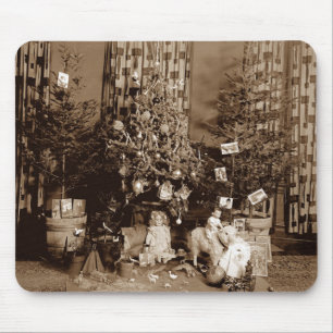Kerstboom en speelgoed Circa 1900 Mousepad Foto Muismat