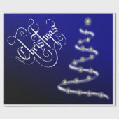 Kerstboom en sterren - cadeaupapier (Vlak)