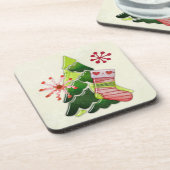 Kerstboom en Stocking Whimsey Bier Onderzetter (Linkerzijde)