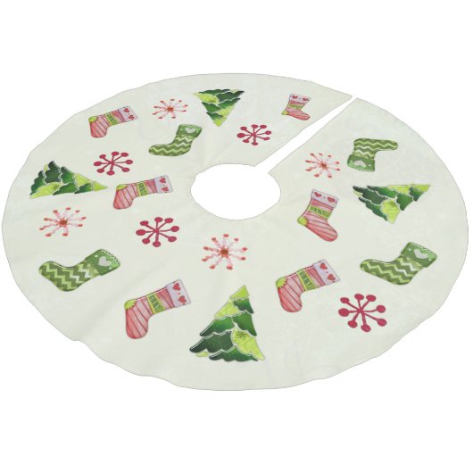 Kerstboom en Stocking Whimsey Kerstboom Rok (Gekanteld)