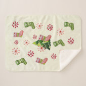 Kerstboom en Stocking Whimsey Sherpa Deken (Voorkant (horizontaal))