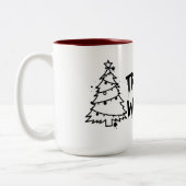 Kerstboom en wijnontwerp tweekleurige koffiemok (Links)