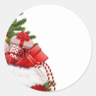 Kerstboom en witte Sjabloon Ronde Sticker