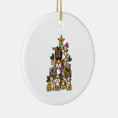 Kerstboom Engelse Bulldog Dog Long Slaper Keramisch Ornament (Rechts)