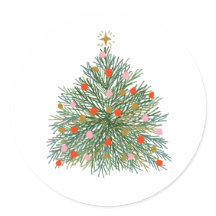 Kerstboom Envelope Zegellak Stickers Mid-Century