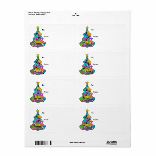 Kerstboom Etiket (Full Sheet)