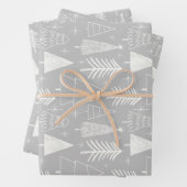 Kerstboom - Evergreen Tree - Pine Tree Grey Inpakpapier Vel (In situ)