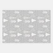 Kerstboom - Evergreen Tree - Pine Tree Grey Inpakpapier Vel (Voorkant)
