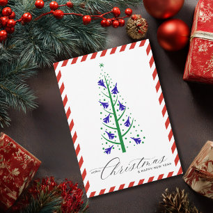 Kerstboom Familie Foto Vliegtuig Luchtvaart Feestdagenkaart