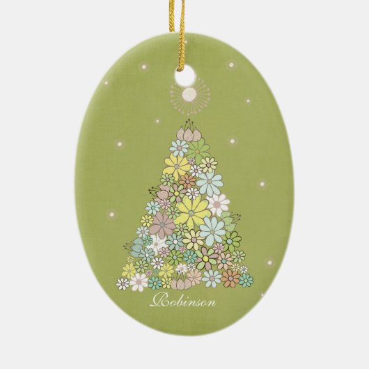 Kerstboom Familienaam Ornament Keepsake (Achterkant)