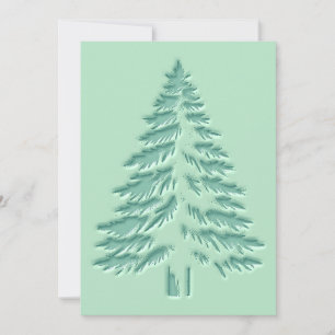 Kerstboom Faux Reliëf Vervuild Groen Feestdagenkaart