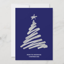 kerstboom Faux Silver Foil en Blue