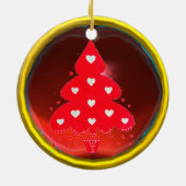 KERSTBOOM FEEST ROOD KERAMISCH ORNAMENT (Achterkant)