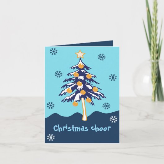 kerstboom feestdagen kaart (Voorkant)