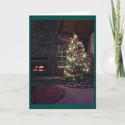 kerstboom feestdagen kaart (Voorkant)