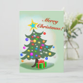 kerstboom feestdagenkaart (Staand voorkant)
