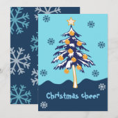 kerstboom feestdagenkaart (Voorkant / Achterkant)