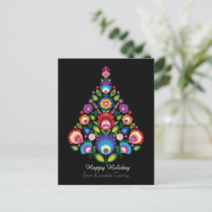 🎄 kerstboom - folklore [Black] Holiday Feestdagenkaart