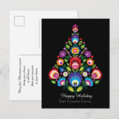 🎄 kerstboom - folklore [Black] Holiday Feestdagenkaart (Voorkant / Achterkant)