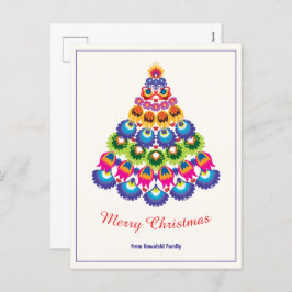 🎄 kerstboom - folklore stijl feestdagenkaart