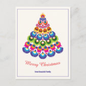 🎄 kerstboom - folklore stijl feestdagenkaart (Voorkant)