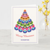 🎄 kerstboom - folklore stijl kaart (Gele Bloem)