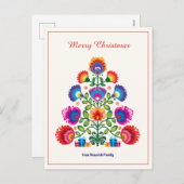 🎄 kerstboom - folklore style Holiday Briefkaart (Voorkant / Achterkant)