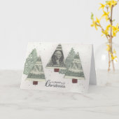 Kerstboom geldhouder kaart (Gele Bloem)