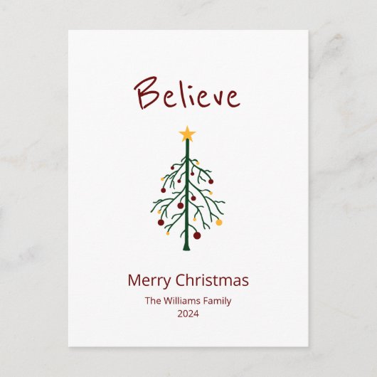 Kerstboom geloof kerstman feestdagenkaart (Voorkant)