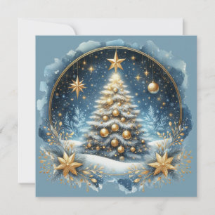 Kerstboom & Gelukkig Kerstmis aanpasbaar Feestdagenkaart