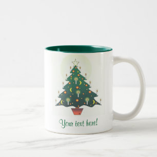 kerstboom - gepersonaliseerd tweekleurige koffiemok