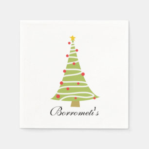 Kerstboom - Gepersonaliseerde cocktail Napkin Servet