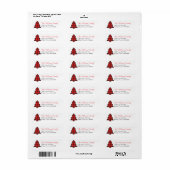 Kerstboom geruite adreslabel etiket (Full Sheet)