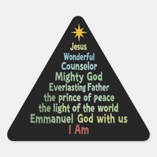 Kerstboom Geschenk Gelofte Christelijke Feestdag P Driehoek Sticker