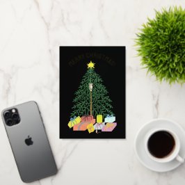 Kerstboom gevouwen folie feestdagenkaart