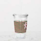 Kerstboom Gingerbrood Monogram Eigen naam Acryl Drinkbeker (Rechts)