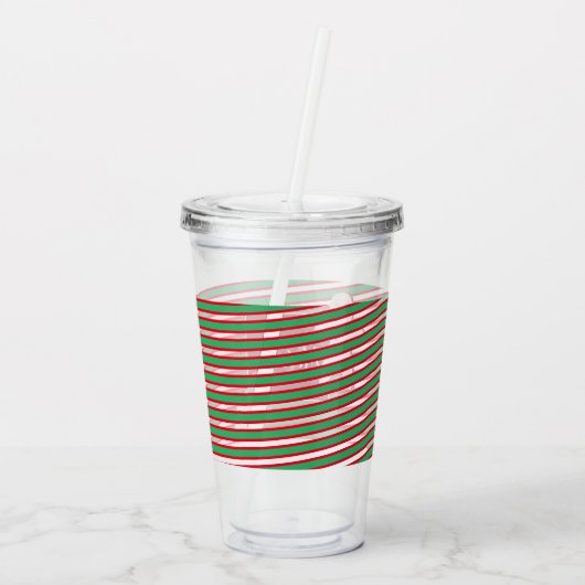 Kerstboom Gingerbrood Monogram Eigen naam Acryl Drinkbeker (Achterkant)