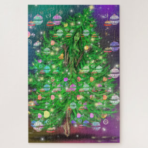 kerstboom Gir Jigzaag Puzzle Painting Legpuzzel