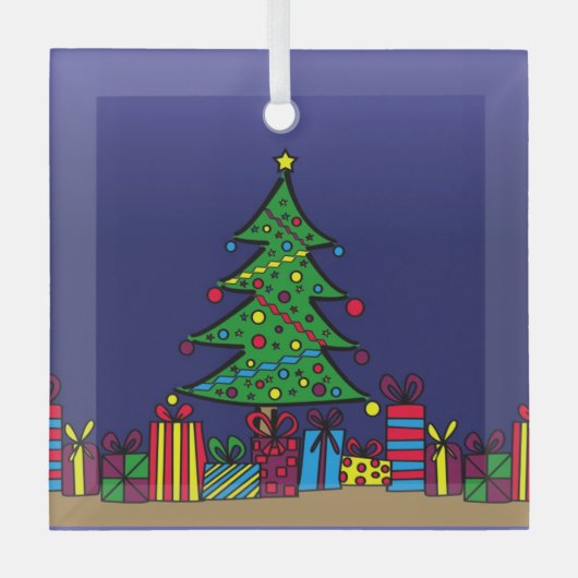 kerstboom glas ornament (Voorkant)