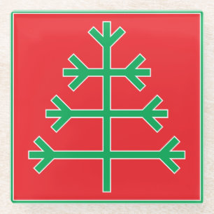 kerstboom glazen onderzetter