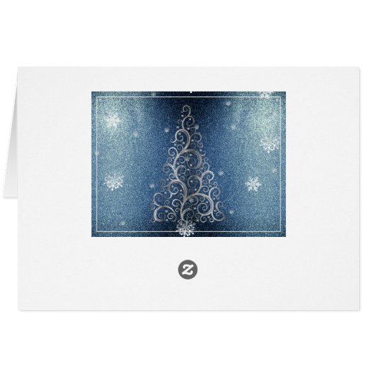 Kerstboom Glitter en Sneeuwvlokken | Blauw (Achterkant Horizontaal)