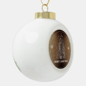 Kerstboom Glitter en Sneeuwvlokken | Goud Keramische Bal Ornament (Links)
