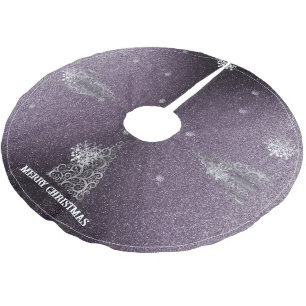 Kerstboom Glitter en Sneeuwvlokken PAARSE Rok