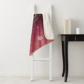 Kerstboom Glitter en Sneeuwvlokken | Rood Sherpa Deken (In situ)