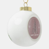 Kerstboom Glitter en Sneeuwvlokken | roze Keramische Bal Ornament (Links)