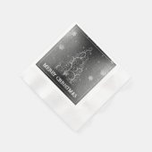 Kerstboom Glitter en Sneeuwvlokken | Zilver Servet (Hoek)