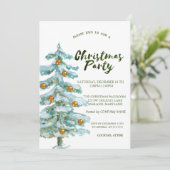 Kerstboom, Gold Balls kerstfeestfeest Kaart (Staand voorkant)