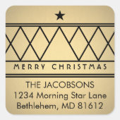 kerstboom Gold Faux Folie Return Address Label (Voorkant)