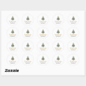 Kerstboom Gold Return-adres Ronde Sticker (Vel)