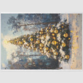 Kerstboom Gouden Ster Olieverf Decoupage Tissuepapier (Voorkant)